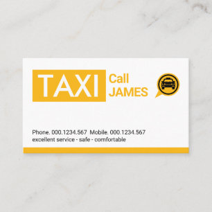 Gelbe Taxi Cab Car Tab Visitenkarte