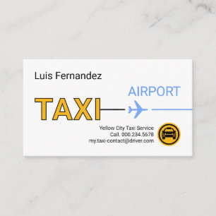 Gelbe Taxi-Flugzeug-Rollbahn Visitenkarte
