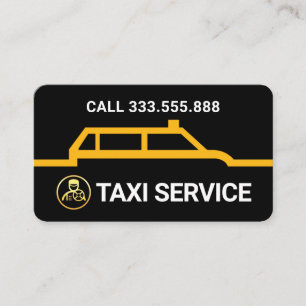 Gelbe Taxi-Grenzroutenlinie Visitenkarte