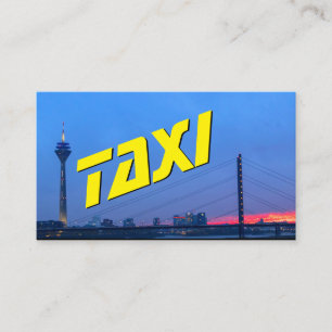 Gelbe TAXI Stadt Skyline Sonne Taxifahrer Cabdrive Visitenkarte