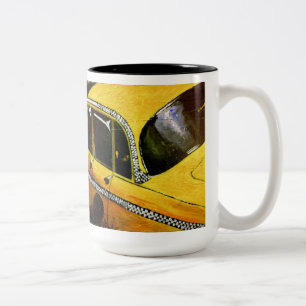 Gelbe Taxi-Tasse Zweifarbige Tasse