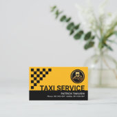 Gelbe Taxifahrer-Karo-Box Visitenkarte (Stehend Vorderseite)