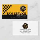 Gelbe Taxifahrer-Karo-Box Visitenkarte (Vorne/Hinten)