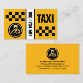 Gelbe Taxifahrer-Karo Visitenkarte (Vorne/Hinten)