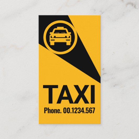 Gelbe Taxifahrt Visitenkarte (Vorderseite)