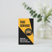 Gelbe Taxileuchte am Führer Visitenkarte (Stehend Vorderseite)