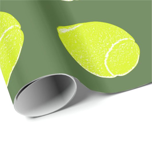 Gelbe Tennisball Geschenkpapier (Rolleneckpunkt)