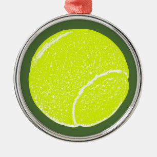 Gelbe Tennisball Ornament Aus Metall