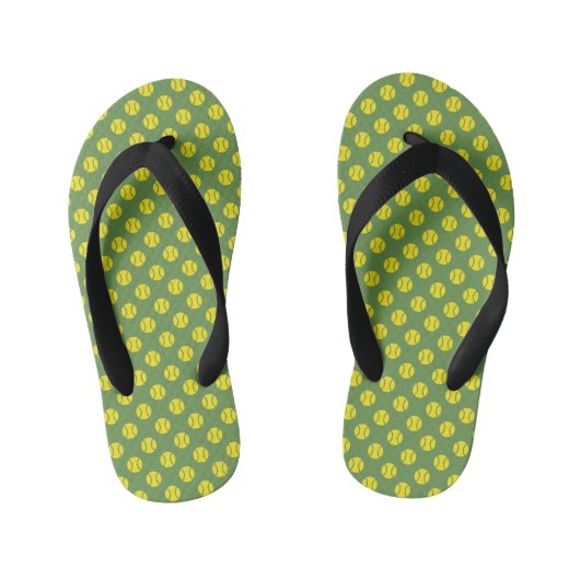 Gelbe Tenniskugel Flip Flops für Kinder Kinderbadesandalen (Fußbett)