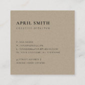 GELBE TERRACOTTA MODERN RUSTIK ABSTRAKTER KÜNSTLER QUADRATISCHE VISITENKARTE (Rückseite)