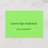 Gelbe Tiger-Frack-Schmetterling ATC-Karte Visitenkarte (Rückseite)