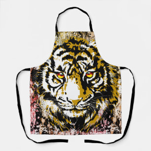 Gelbe Tiger Schürze Farbenfrohe Tigerfront