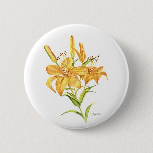 Gelbe Tigerlilie Button (Vorderseite)