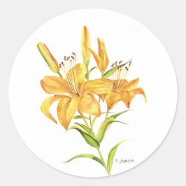 Gelbe Tigerlilie Runder Aufkleber