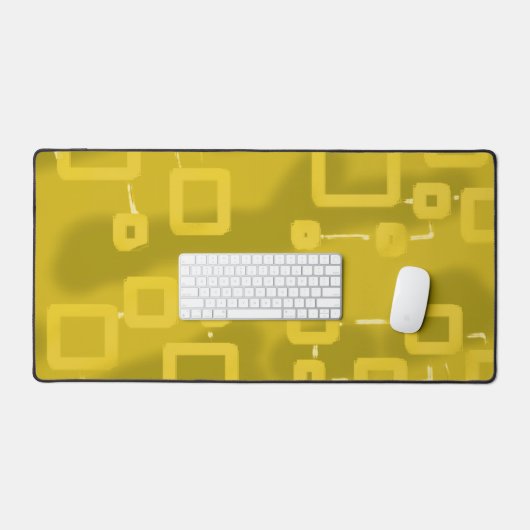 Gelbe Tint Geometric Squares Desk Mat Schreibtischunterlage (Tastatur & Maus)