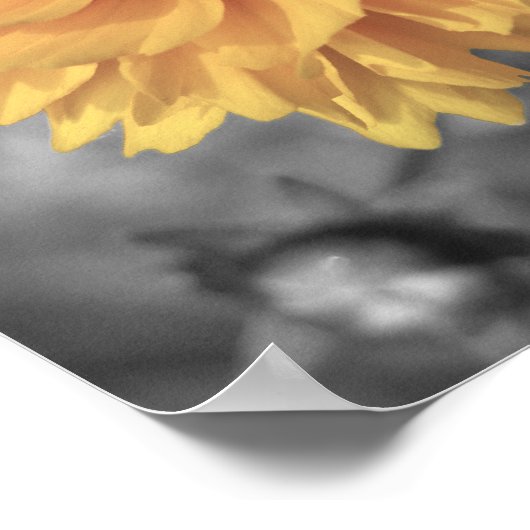 Gelbe Tinte Blume Poster (Ecke)