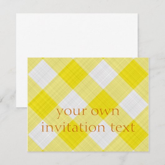 gelbe Tischdecke Einladung (Vorne/Hinten)