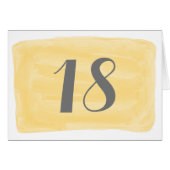 Gelbe Tischnummer (Vorderseite (Horizontal))