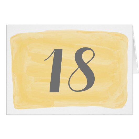 Gelbe Tischnummer (Vorderseite (Horizontal))