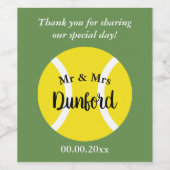 Gelbe Tischtennisplatte Weinetikett (Einzelnes Label)