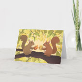 Gelbe Tree-Karte für Herbstwürfel Dankeskarte (Vorderseite)