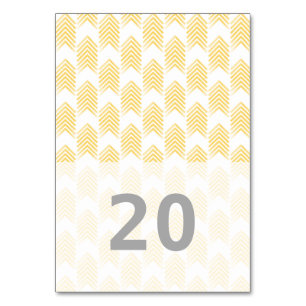 Gelbe Tribal-Pfeil-Karte Tischnummer