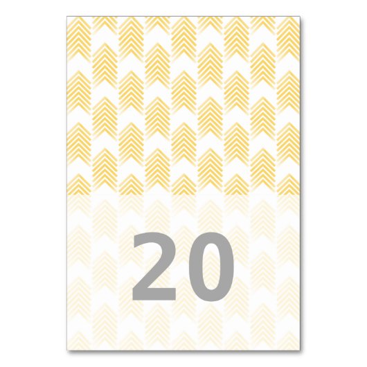 Gelbe Tribal-Pfeil-Karte Tischnummer (Vorderseite)