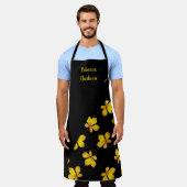 Gelbe trockene Blätter individuelle Name schwarz Schürze (Getragen)