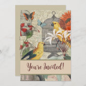 Gelbe tropische Blume Einladung (Vorne/Hinten)