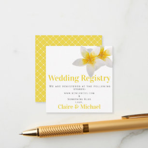 Gelbe tropische Blume   Einsetzen der Hochzeitsreg Begleitkarte