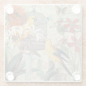 Gelbe tropische Blume Glasuntersetzer (Rückseite)