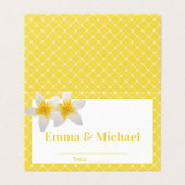 Gelbe tropische Blume Hochzeitstisch / Platzkarte Visitenkarten (Außenseite Aufgefaltet)