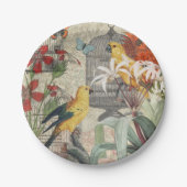 Gelbe tropische Blume Pappteller (Vorderseite)