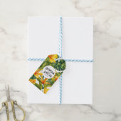 Gelbe tropische Blütenhochzeit Geschenkanhänger (Mit Garn)