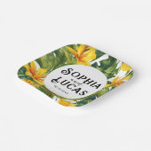 Gelbe tropische Blütenhochzeit Pappteller (Gewinkelt)