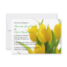 Gelbe Tulip - 3x5 Hochzeitsankündigung
