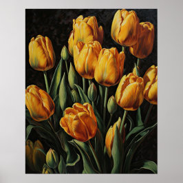 Gelbe Tulip Blume Art Print Poster