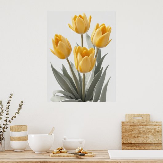 Gelbe Tulip Blume Poster (Küche)