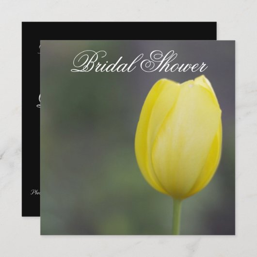 Gelbe Tulip Blumendusche Einladung (Vorne/Hinten)