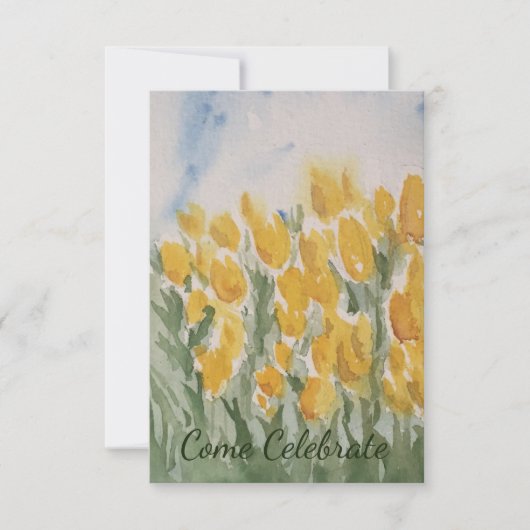 Gelbe Tulip Einladung (Vorderseite)