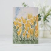 Gelbe Tulip Einladung (Stehend Vorderseite)
