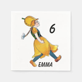 Gelbe Tulip Niedliche Blume Floral Geburtstagskart Serviette