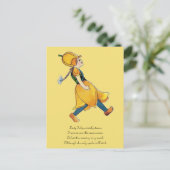 Gelbe Tulip Niedliche Blume Kind Blumenrippe Postkarte (Stehend Vorderseite)