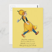 Gelbe Tulip Niedliche Blume Kind Blumenrippe Postkarte (Vorne/Hinten)