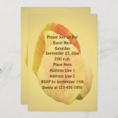 Gelbe Tulip Petals florales Party Einladung (Vorne/Hinten)