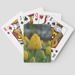 Gelbe Tulipen im Feld Spielkarten