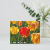 Gelbe Tulipen, Orangefarbene Tulpen Postkarte (Stehend Vorderseite)