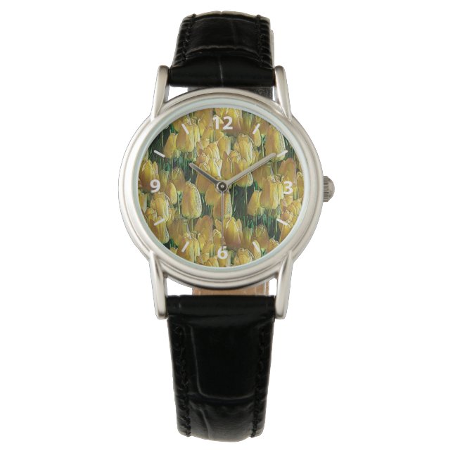 Gelbe Tulips Armbanduhr (Vorderseite)