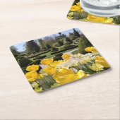 Gelbe Tulips aus Arboretum Volcji Potok Slowenien Rechteckiger Pappuntersetzer (angewinkelt)