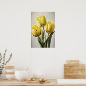 Gelbe Tulips Blume Art Print Poster (Küche)